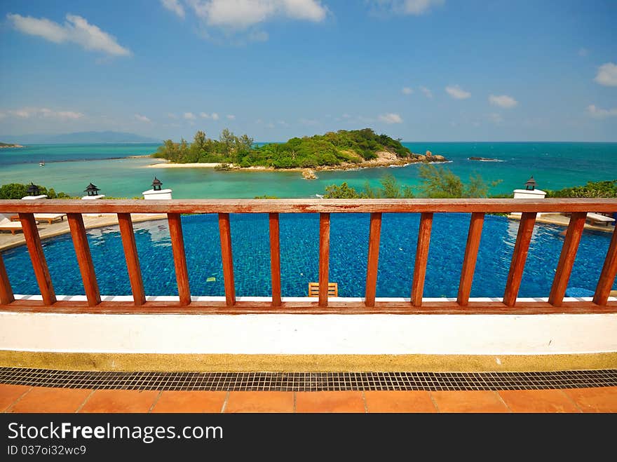 Sea balcony swimming pool view