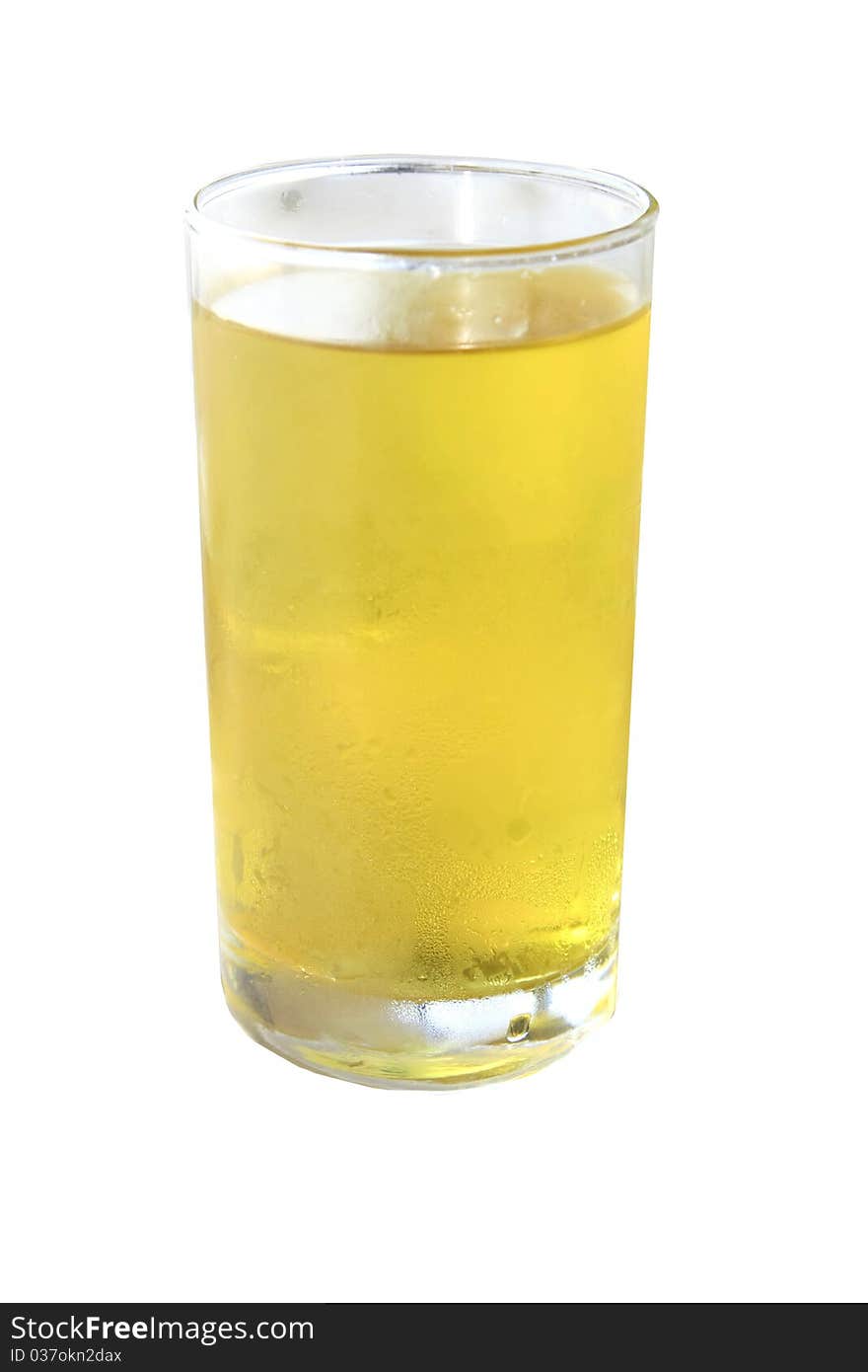 Yellow water in clear glass