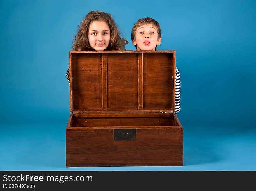 The boy and the girl with in a chest. The boy and the girl with in a chest