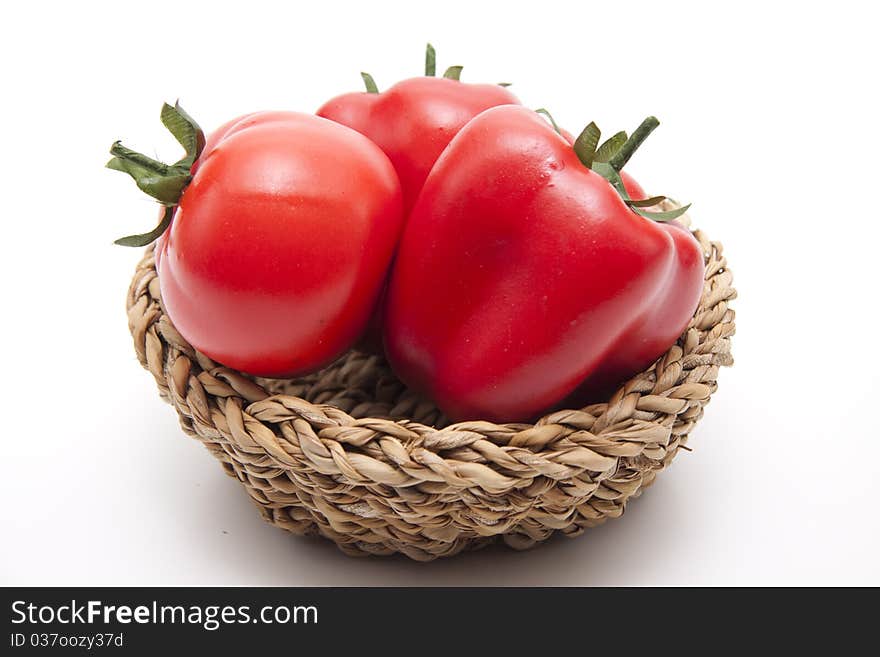 Tomato and red paprikas