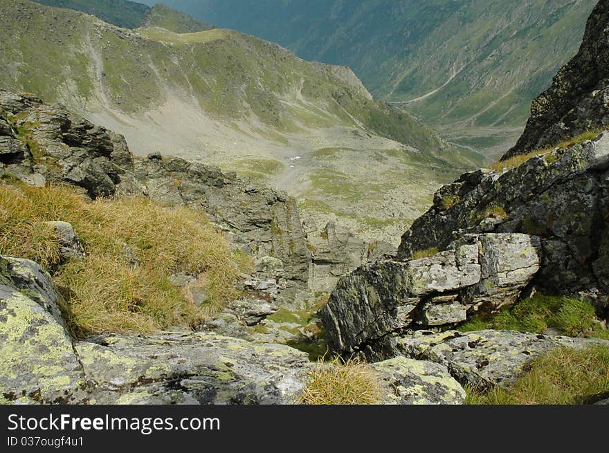 View from the Negoiu peak, Fagaras mountains, Romania. View from the Negoiu peak, Fagaras mountains, Romania