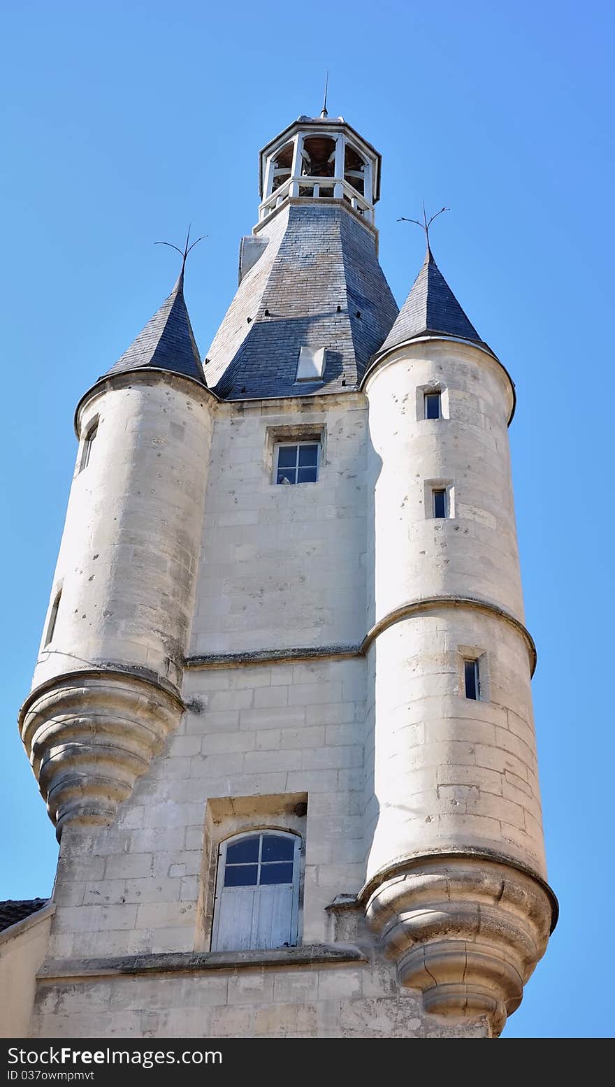 Old stone building consisting of turrets