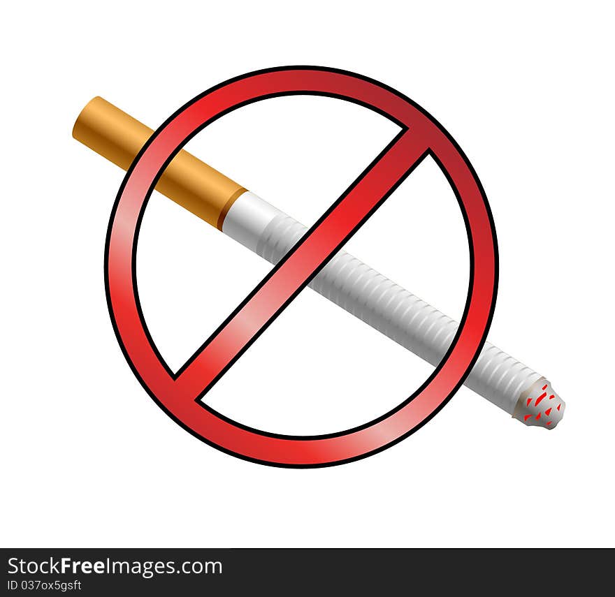 No Smoking sign illustration on white background