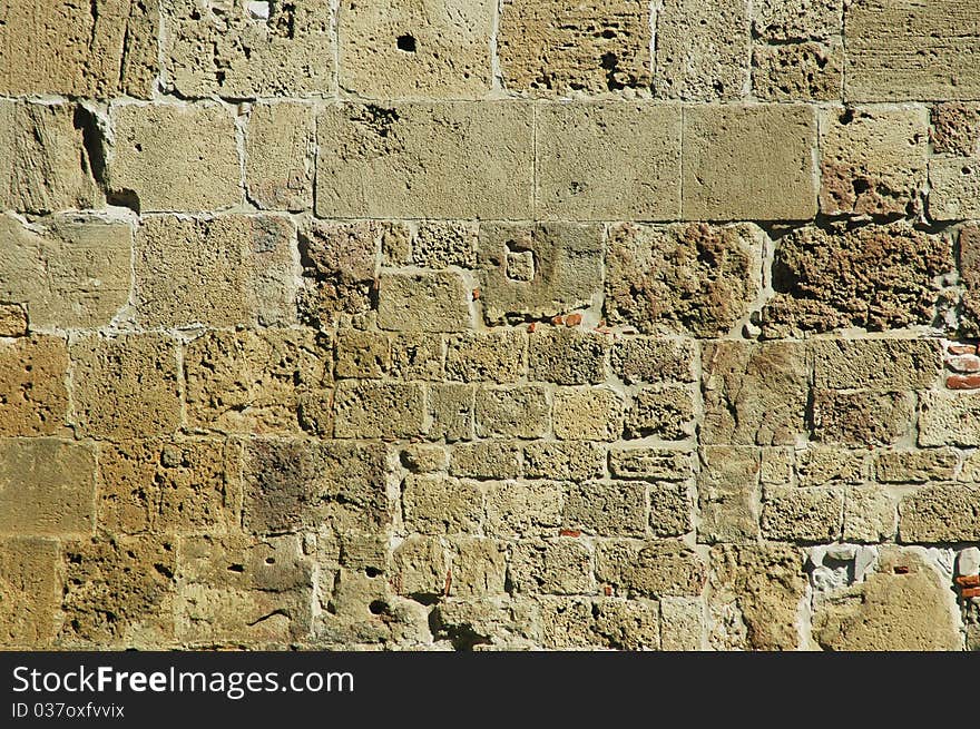 Stone wall with bricks, ideal for background. Stone wall with bricks, ideal for background