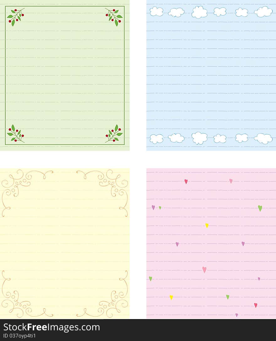 Blank cards template in different styles