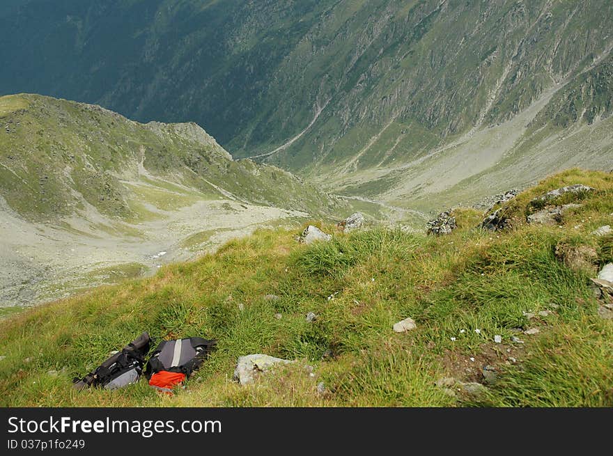 View from the Negoiu peak, Fagaras mountains, Romania. View from the Negoiu peak, Fagaras mountains, Romania