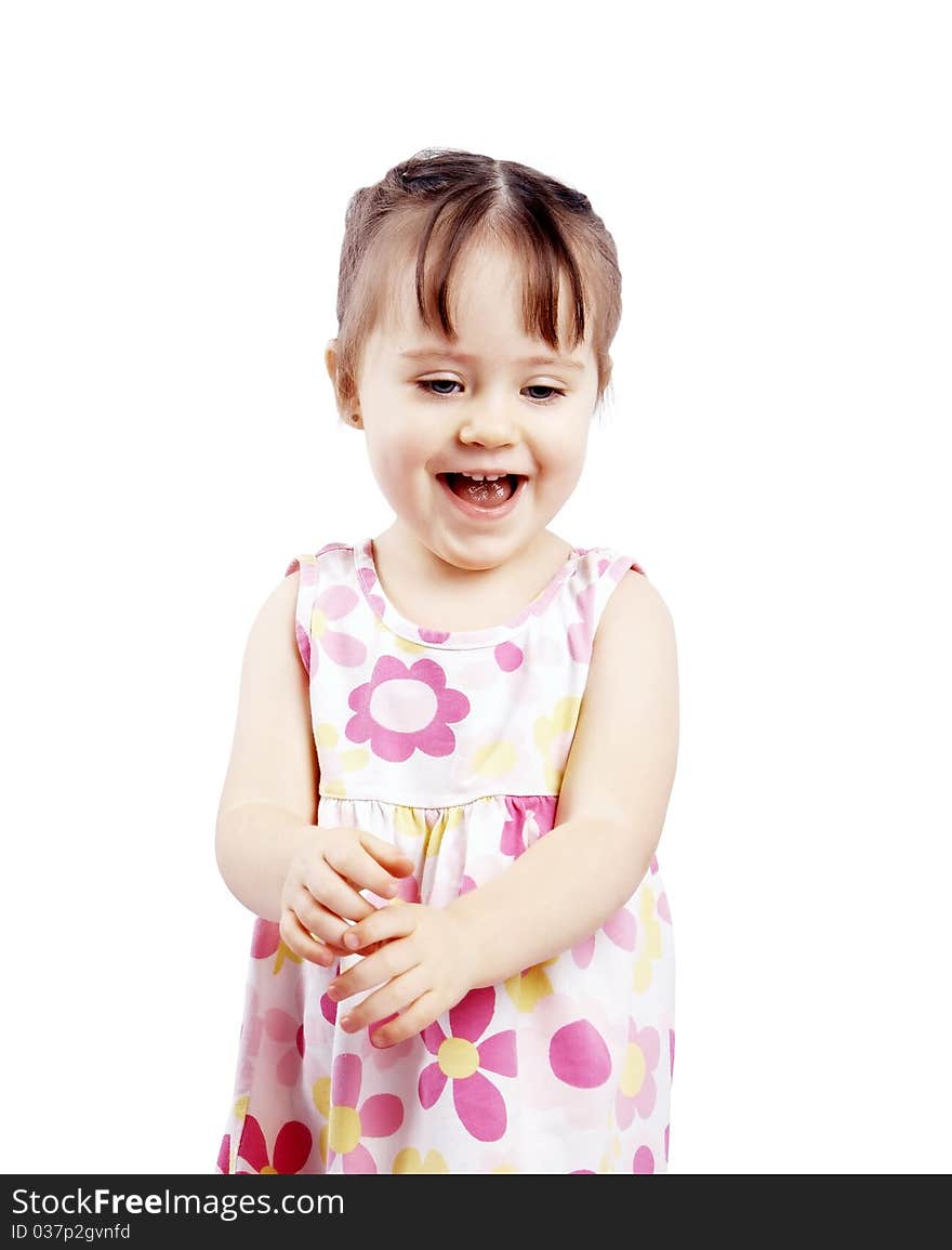 Portrait of the girl on a white background. Portrait of the girl on a white background