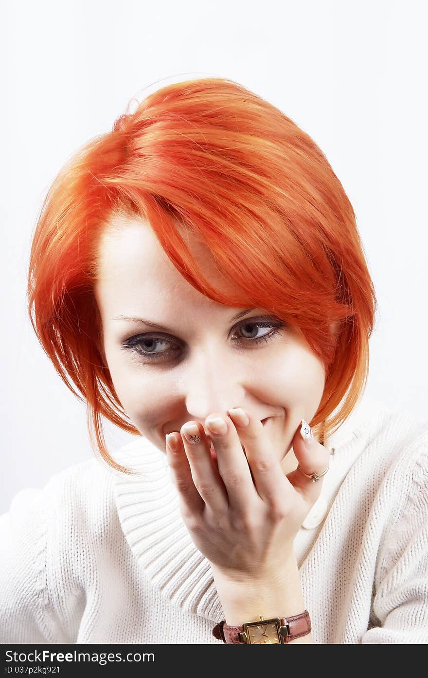 Portrait of the girl on a white background. Portrait of the girl on a white background