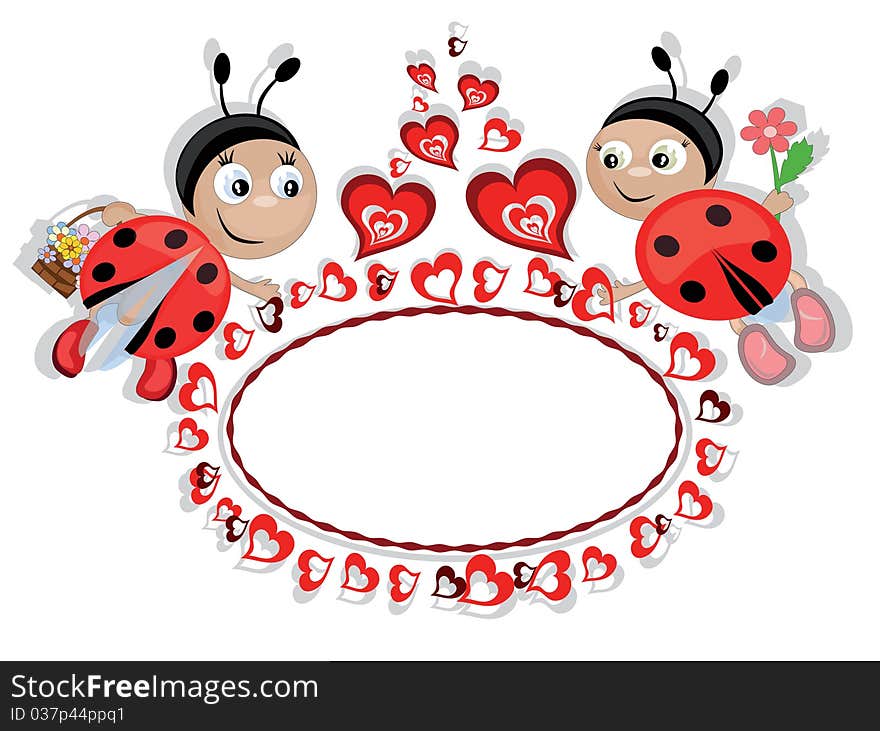 Butterflies with hearts, frame,isolated. Butterflies with hearts, frame,isolated