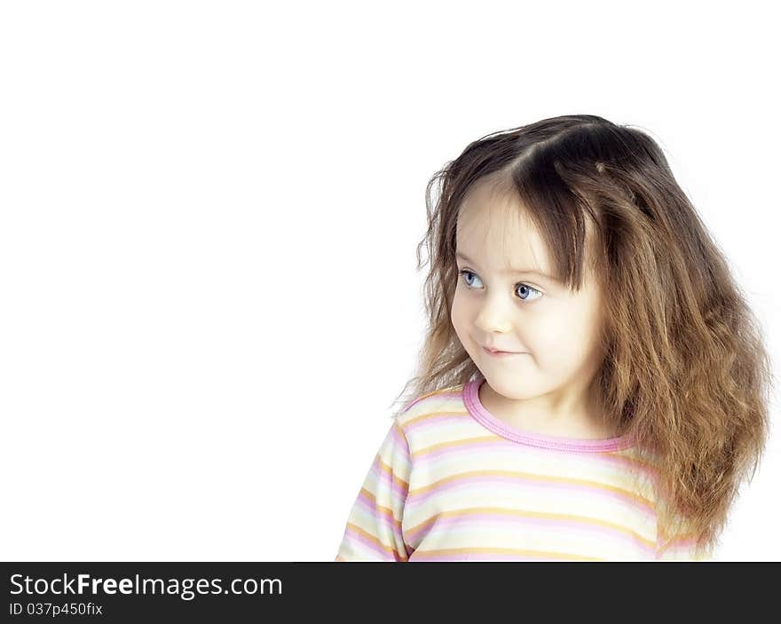 Portrait of the girl on a white background. Portrait of the girl on a white background