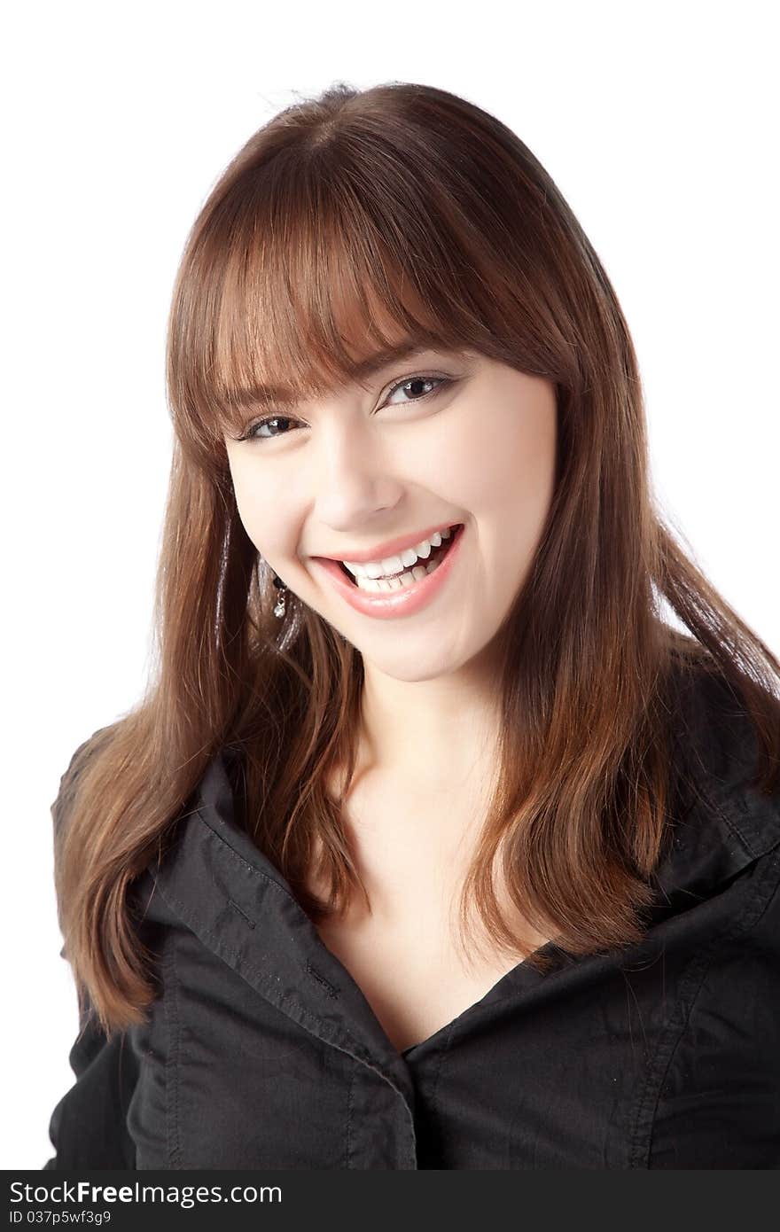 Casual girl standing up over a white background. Casual girl standing up over a white background