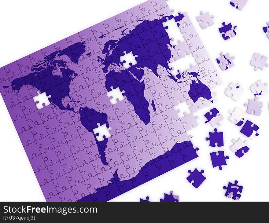 Puzzle map of the world