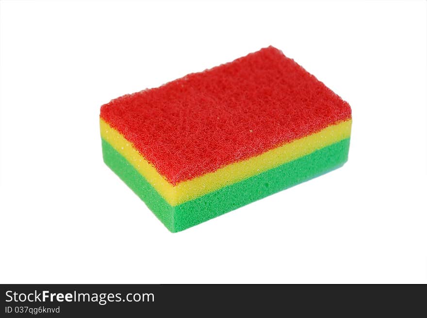 Colorful sponge isolated on a white background