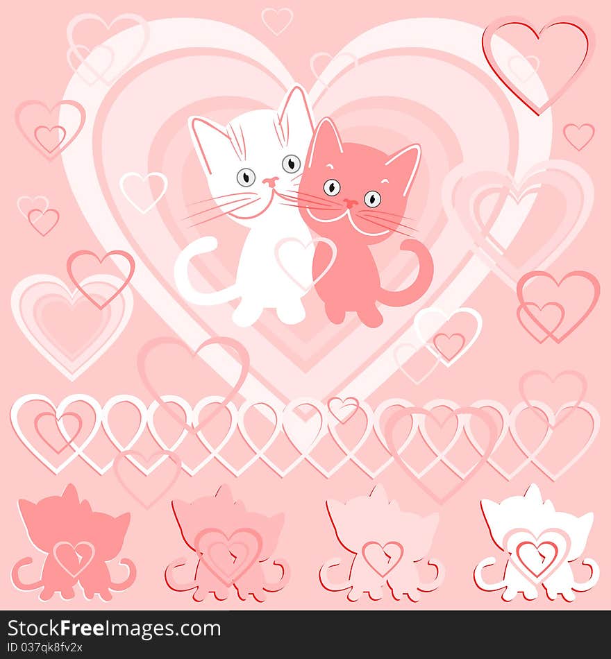 Vector Postcard for Valentine`s day