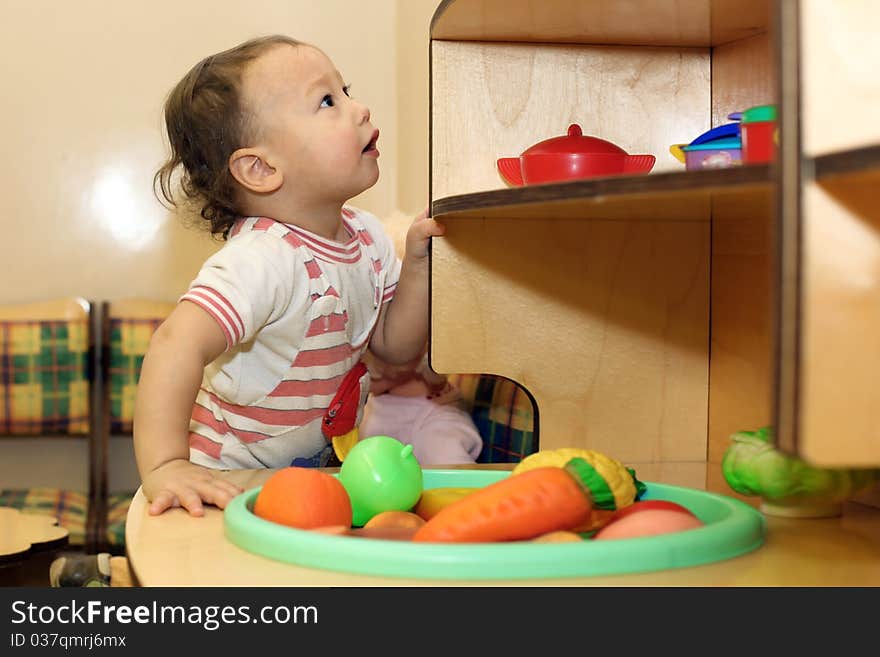 Baby playing with toy