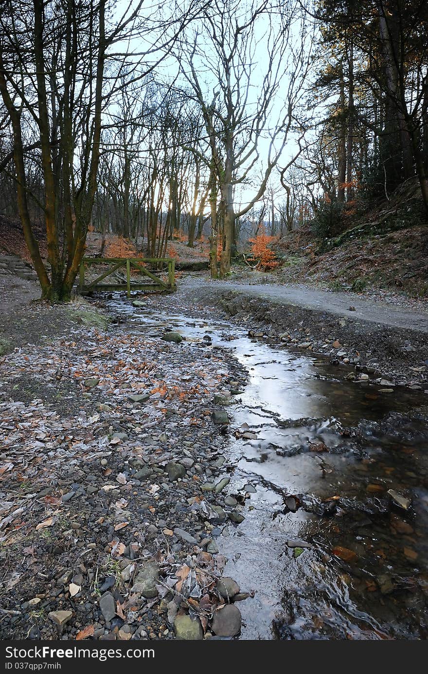 A Small Stream in Winter. A Small Stream in Winter