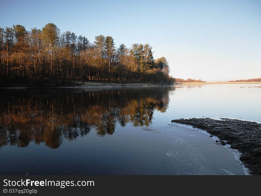 A Flat Calm on a Winter Lake