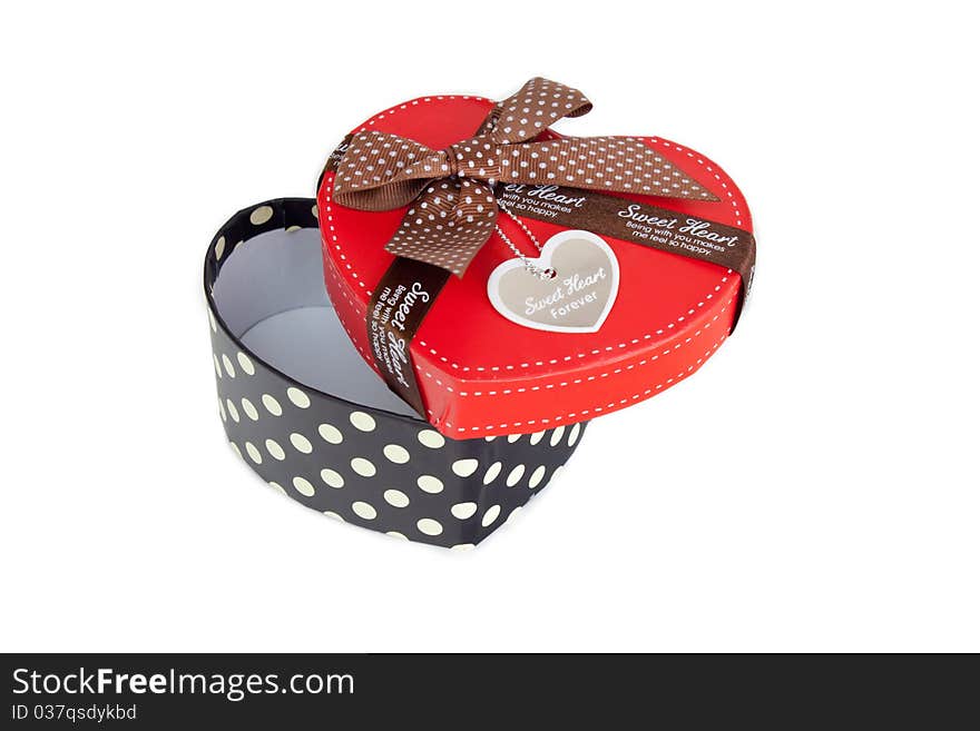 Gift Box Shaped Red Heart.