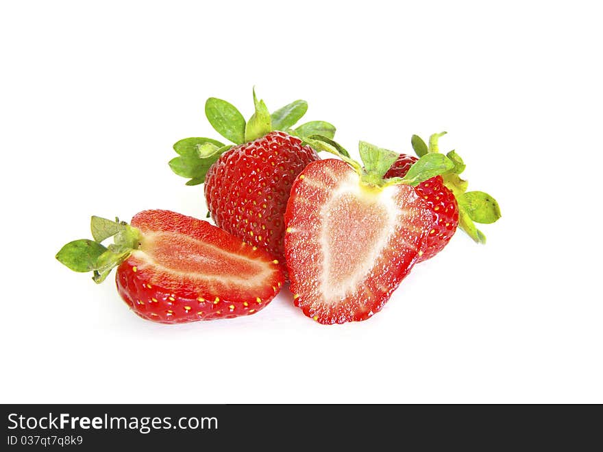 Strawberries isolated over white background