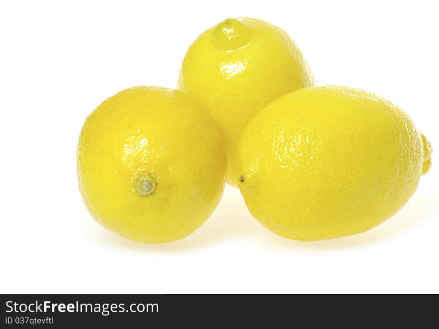 Lemons isolated on white background