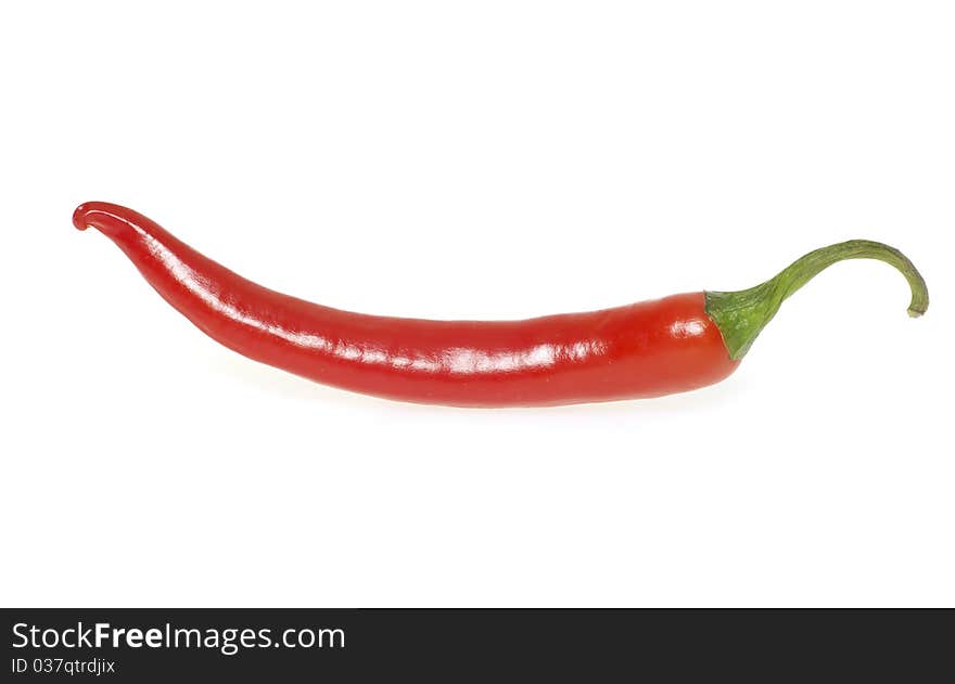 Red hot chili pepper isolated on white background