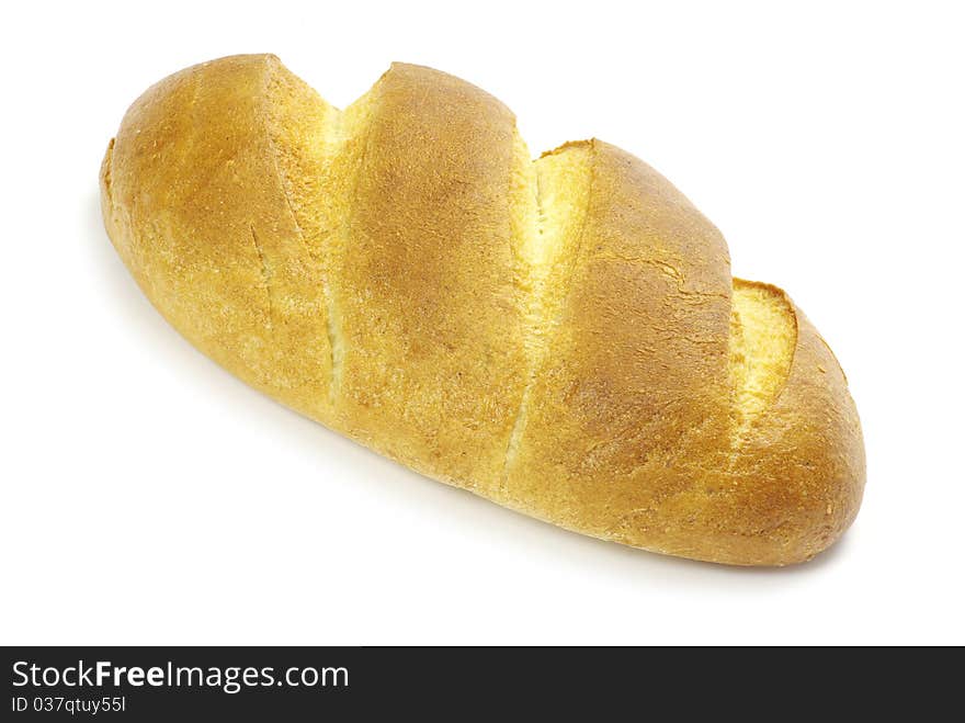 Loaf of bread isolated over white background