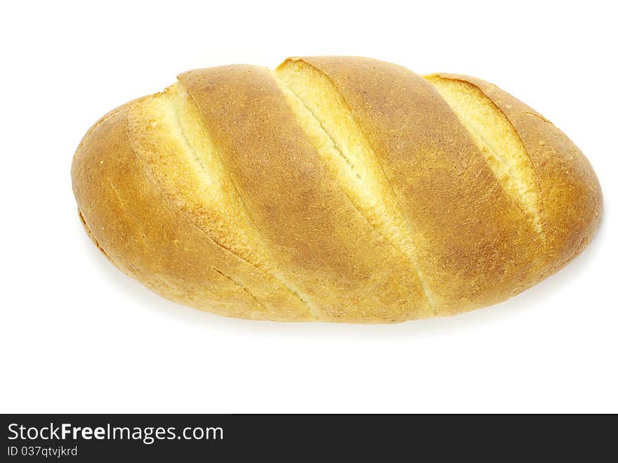 Loaf of bread isolated over white background