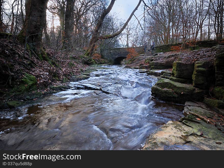 A Barren Fast Flowing Winter Stream. A Barren Fast Flowing Winter Stream