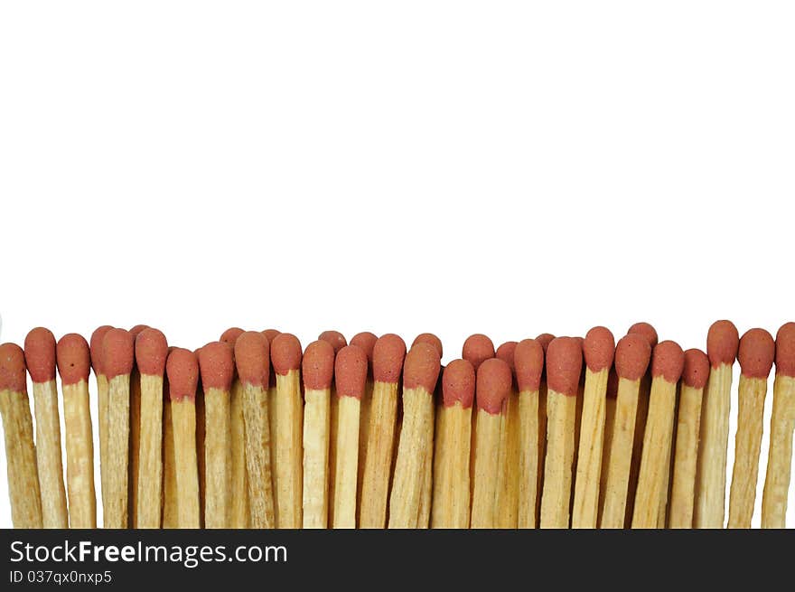 Matches on a white background for the fire