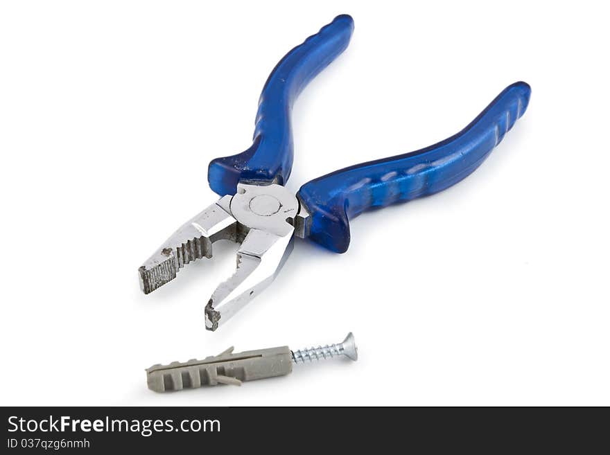 Pliers isolated on white background tools silver