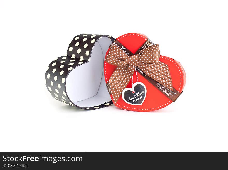 Gift Box Shaped Red Heart.