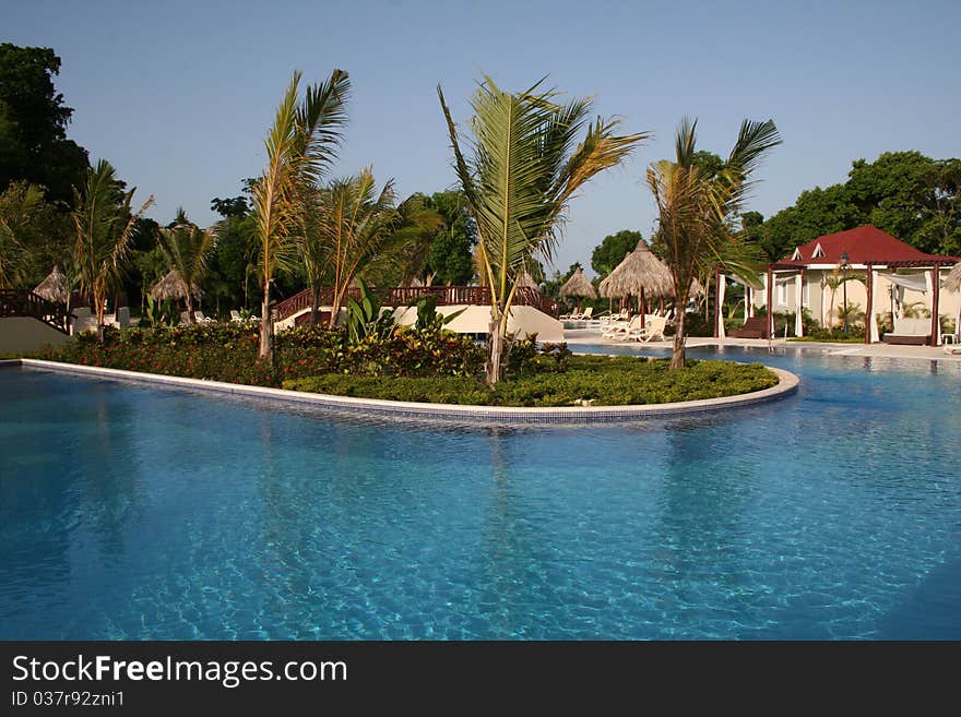 Luxury Hotel Garden With Pool View