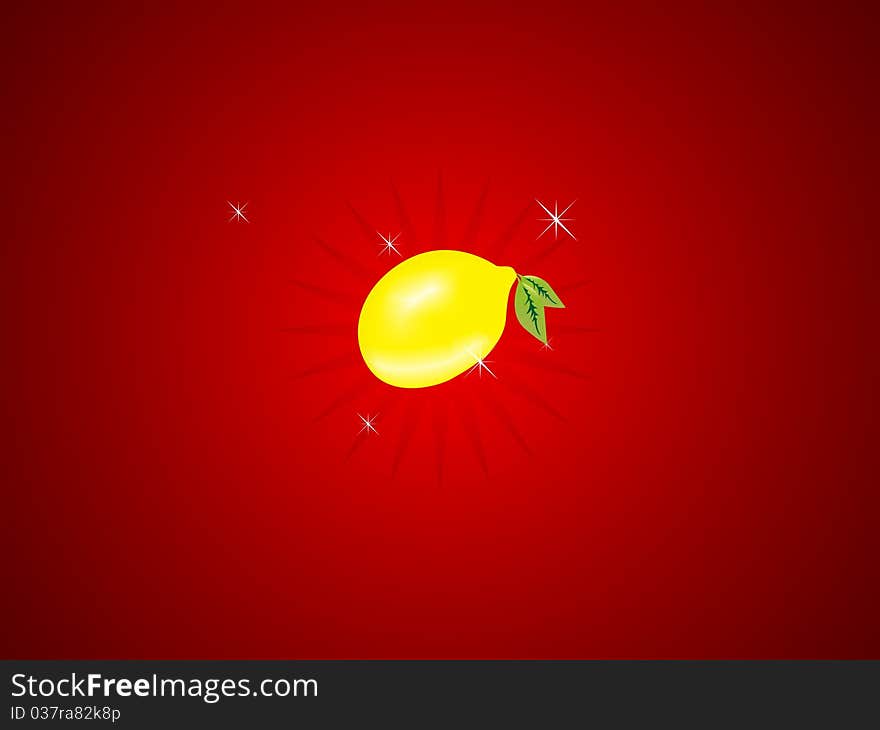 Slot machine lemon icon with red background. Slot machine lemon icon with red background