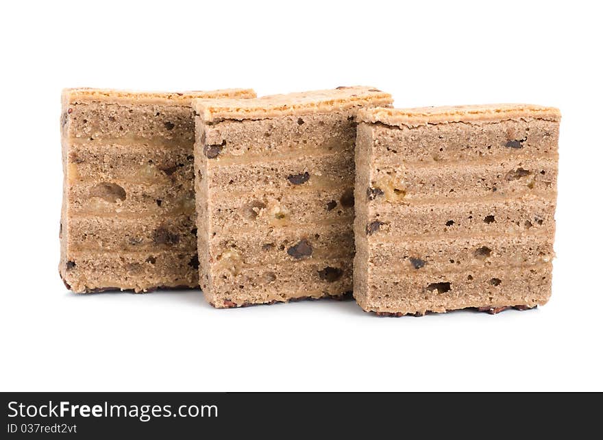 Three cookies isolated on a white background