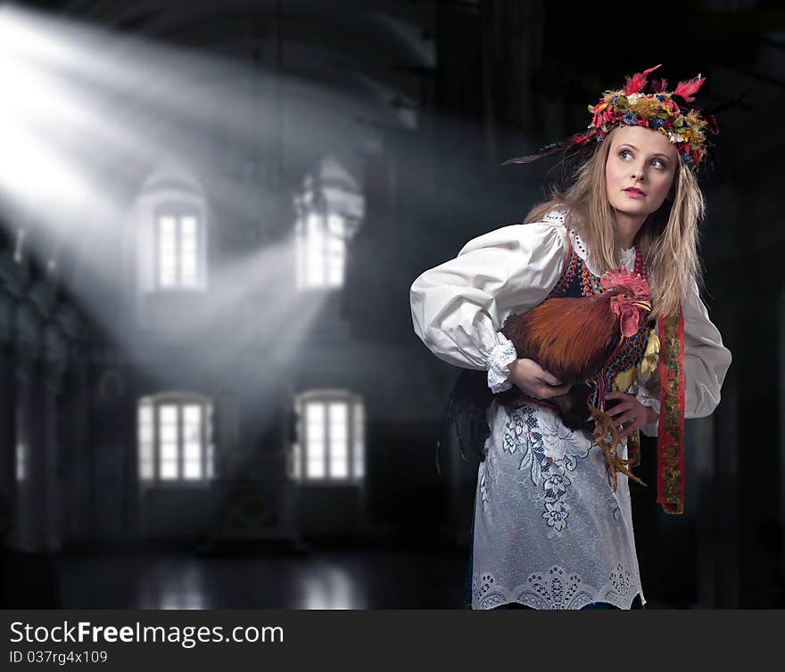 Young woman in folk costume