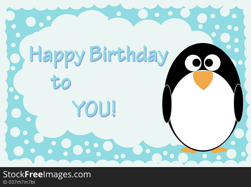 Penguin birthday card