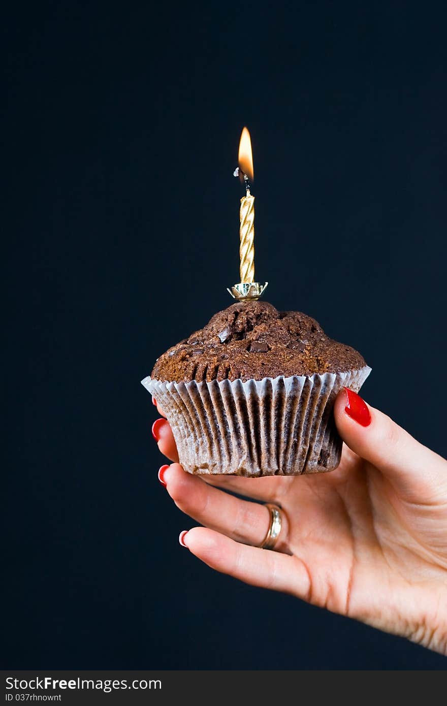 Muffin With A Candle