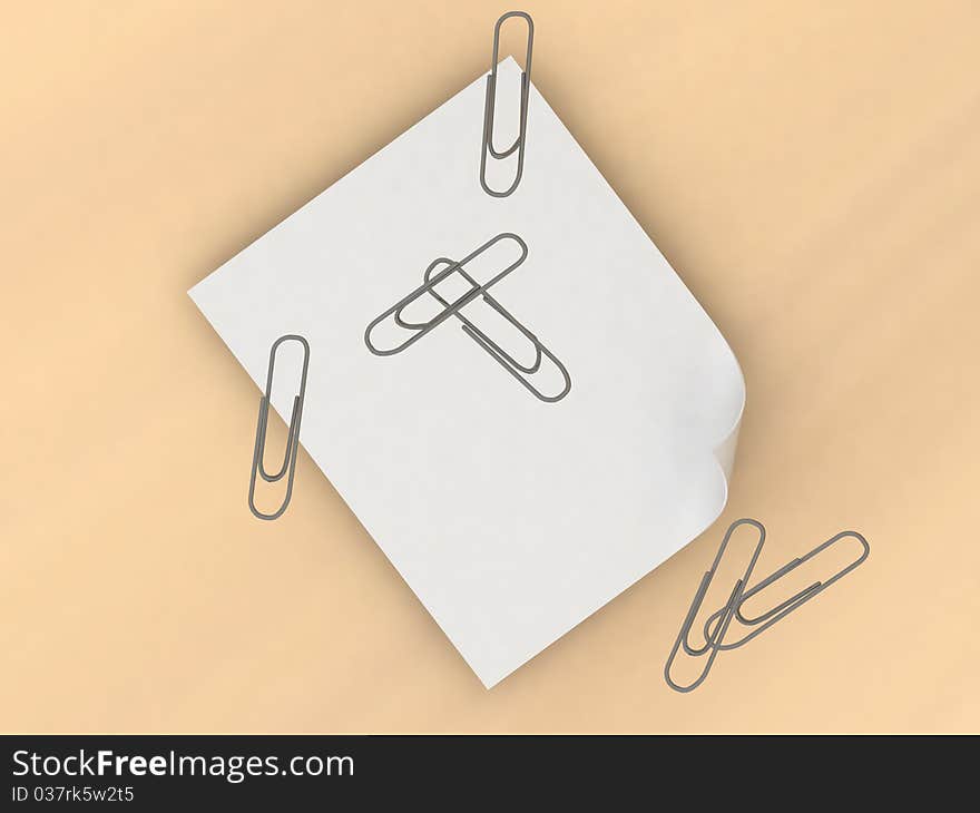 Sheet of paper and paper clip