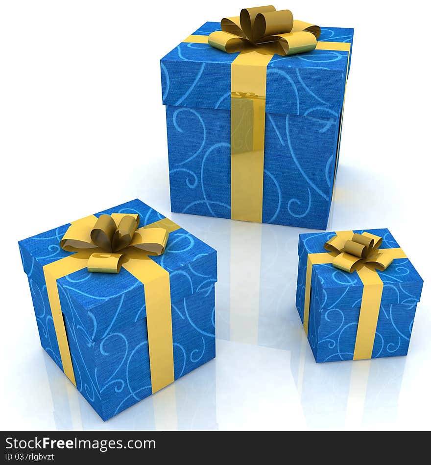 Beautiful gift boxes on a white background