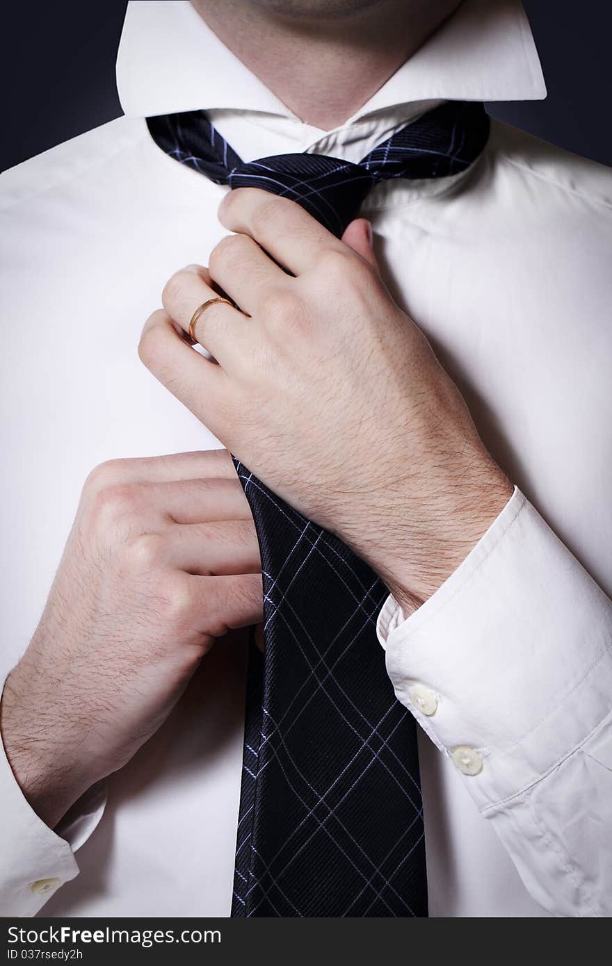 Businessman Doing His Tie