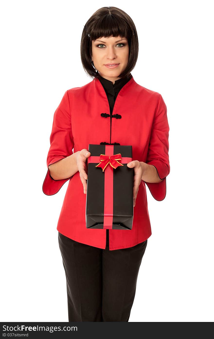 Gift with red bow