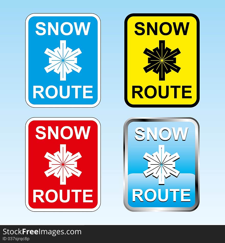 Snow route sign