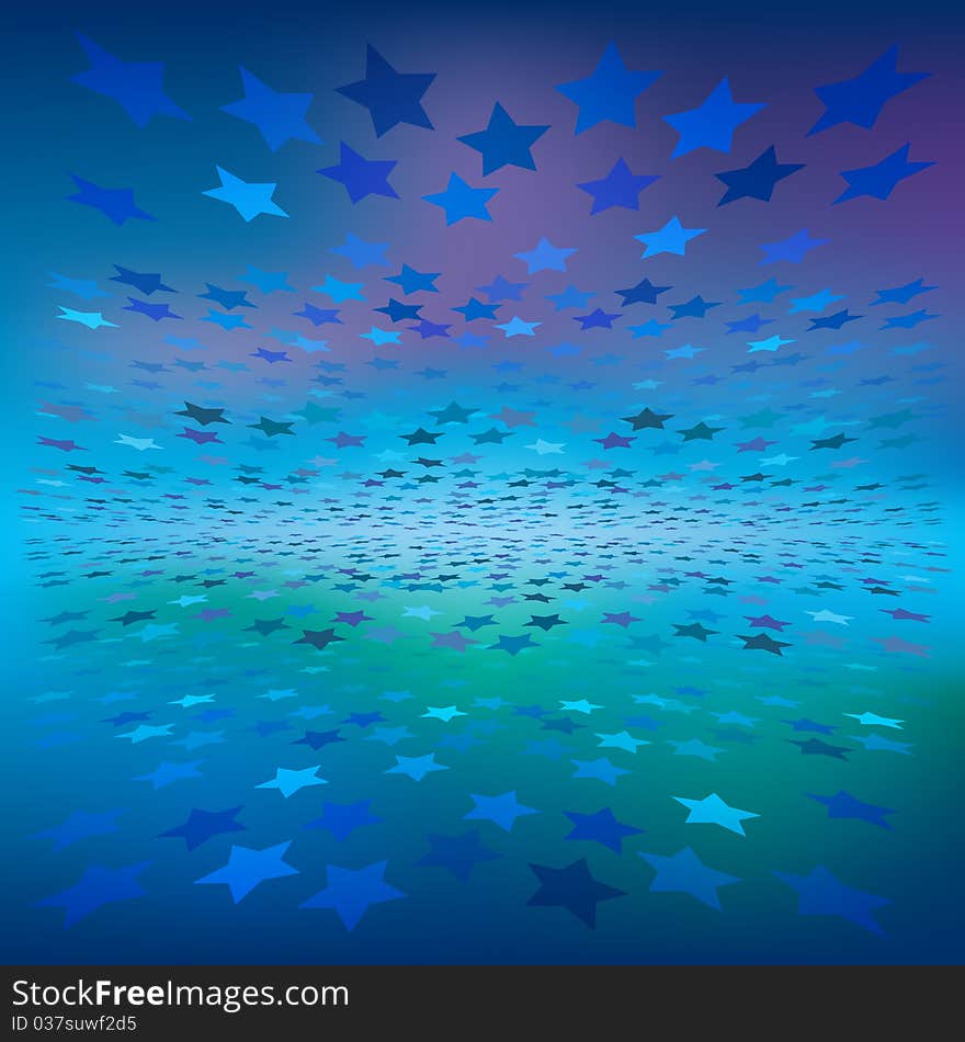 Abstract illustration with stars on blue background. Abstract illustration with stars on blue background