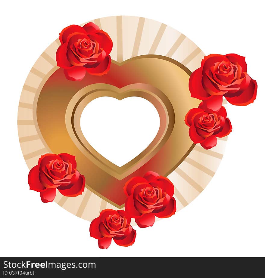 Heart-Shaped Frame with Roses