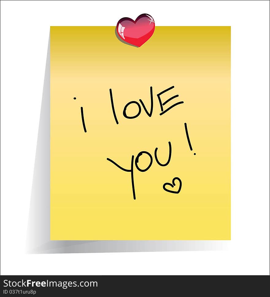 Love you paper note with place for your text