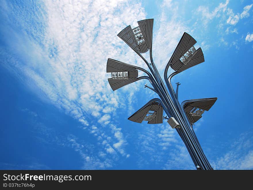 Lamppost Under The Blue Sky