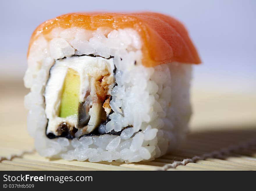 Japanese sushi with salmon