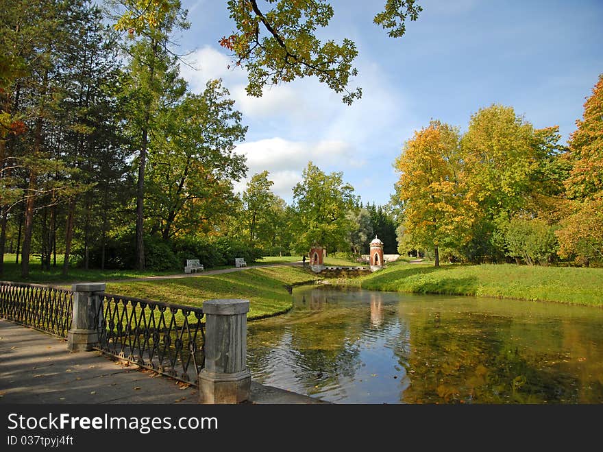 Landscape of the park of the Ekaterininsky Dvorets, Pushkin (Tsarskoe selo), St.Pitersburg, Russia. Landscape of the park of the Ekaterininsky Dvorets, Pushkin (Tsarskoe selo), St.Pitersburg, Russia