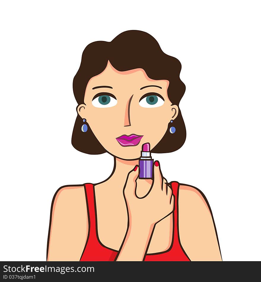 Woman with lipstick illustration vector