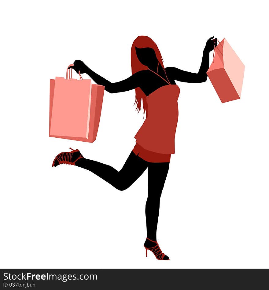 Shopping woman illustration design vector